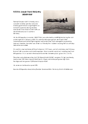 A preview of a PDF biography for McCarthy, Eric Joseph Frank